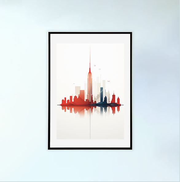 ニューヨークのアートポスター:new_york_f9f7 / 地図・都市_都市_のポスター画像黒色のフレームイメージ