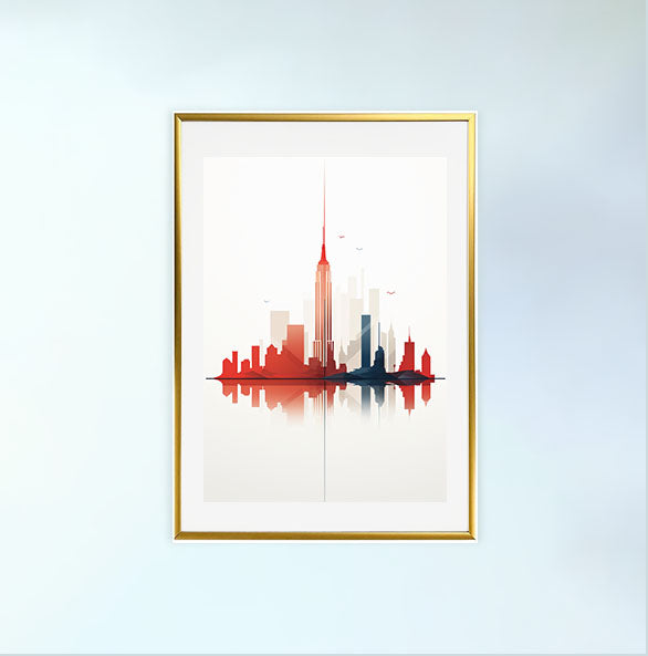 ニューヨークのアートポスター:new_york_f9f7 / 地図・都市_都市_のポスター画像金色のフレームイメージ