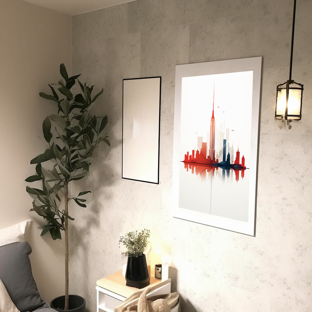 ニューヨークのアートポスター:new_york_f9f7 / 地図・都市_都市_のポスター画像廊下に設置したイメージ