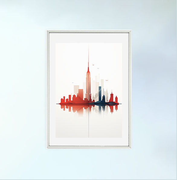 ニューヨークのアートポスター:new_york_f9f7 / 地図・都市_都市_のポスター画像銀色のフレームイメージ