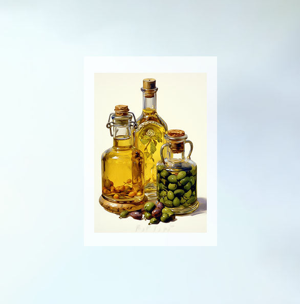 オリーブオイルのアートポスター原画のみ設置イメージ