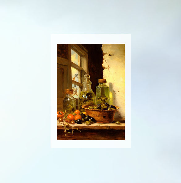 オリーブオイルのアートポスター原画のみ設置イメージ