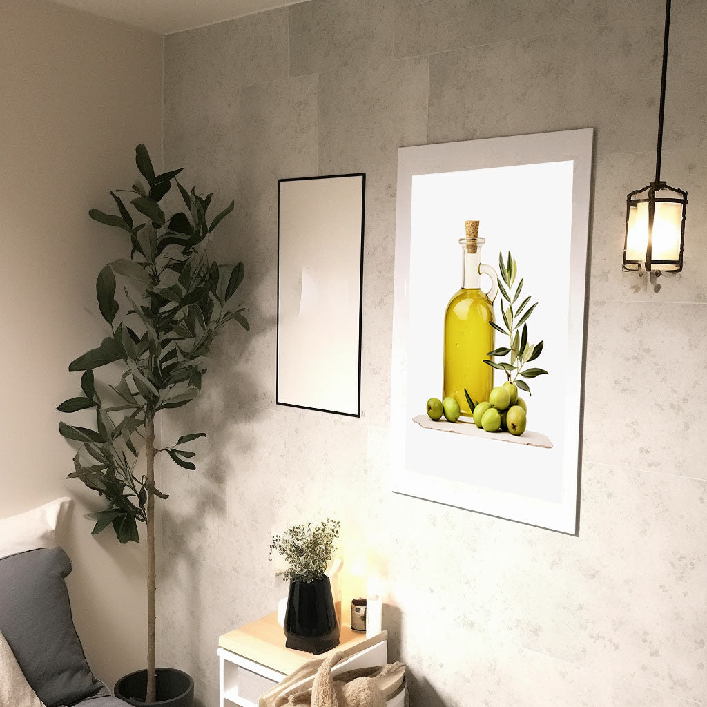 オリーブオイルのアートポスター廊下配置イメージ