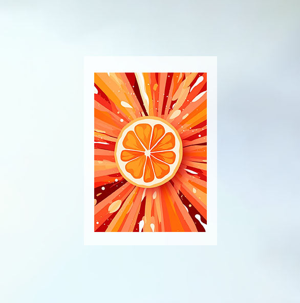 オレンジのアートポスター原画のみ設置イメージ