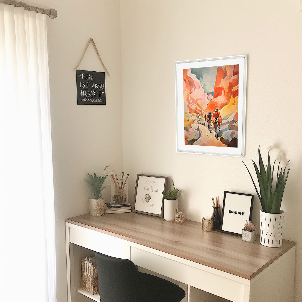 アウトドアのアートポスター机配置イメージ