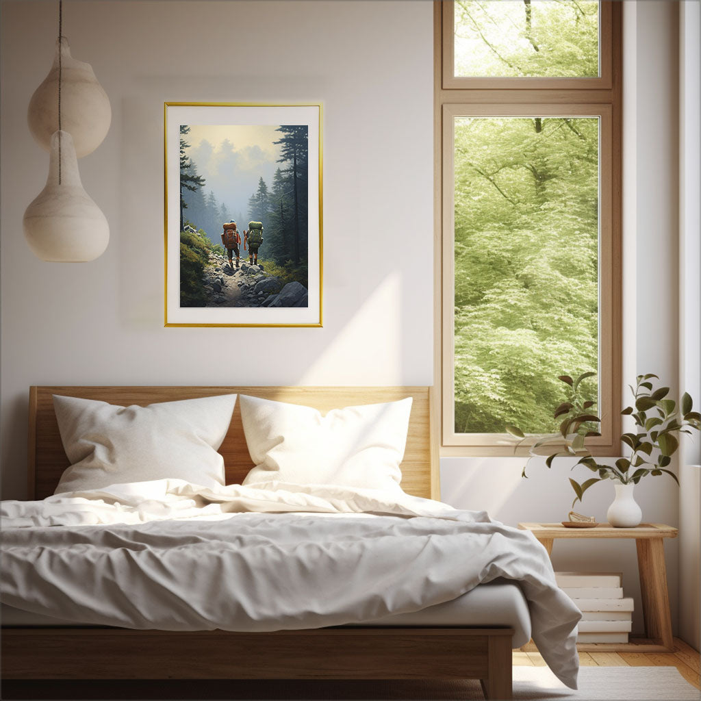 アウトドアのアートポスター寝室配置イメージ