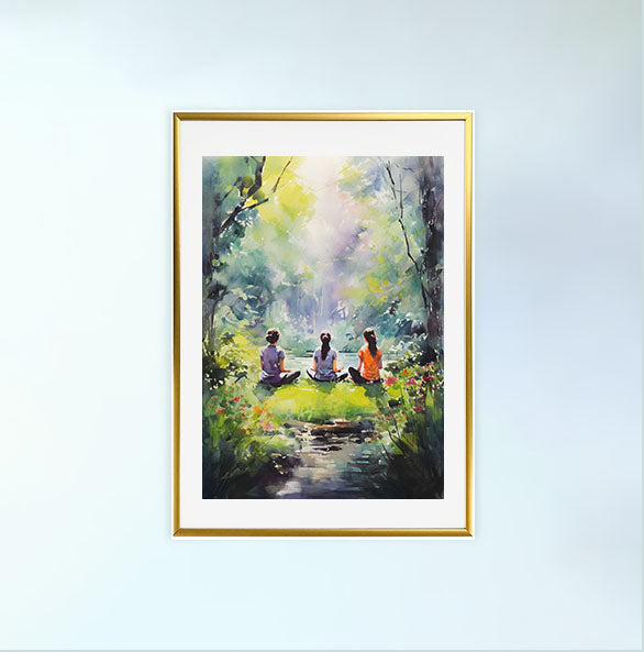 アウトドアのアートポスター金フレームあり