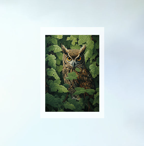 ふくろうのアートポスター原画のみ設置イメージ