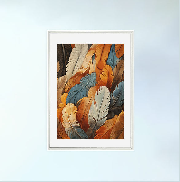 ふくろうのアートポスター銀フレームあり