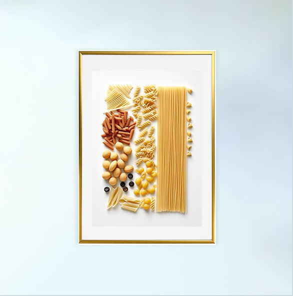パスタのアートポスター金フレームあり