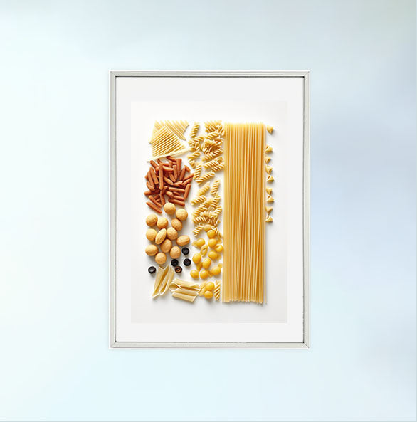 パスタのアートポスター銀フレームあり