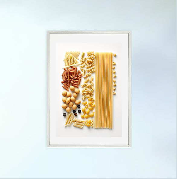 パスタのアートポスター白フレームあり