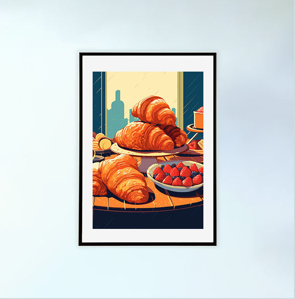 パスタのアートポスター黒フレームあり