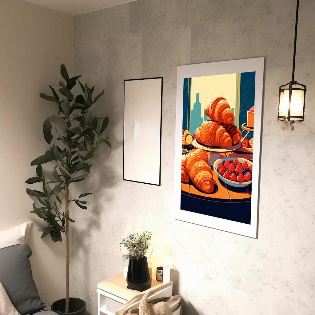 パスタのアートポスター廊下配置イメージ