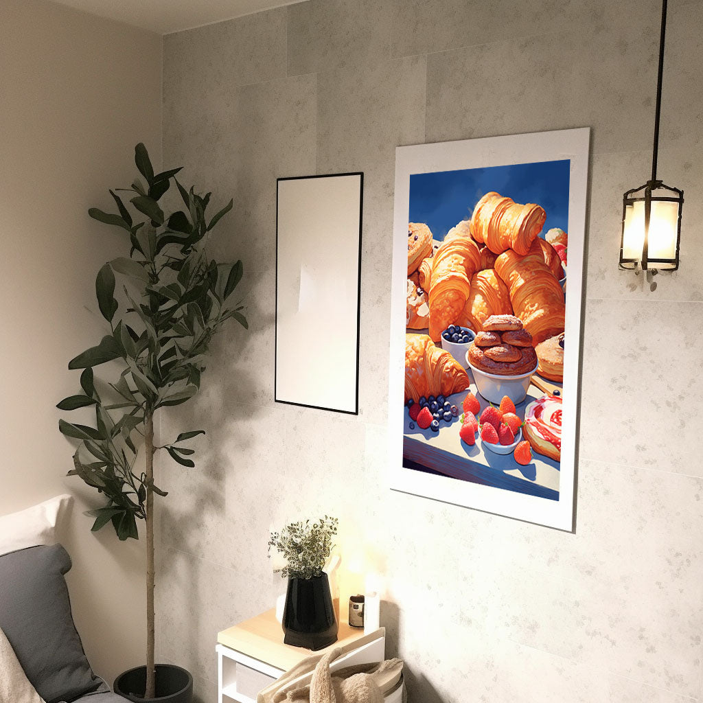 パスタのアートポスター廊下配置イメージ