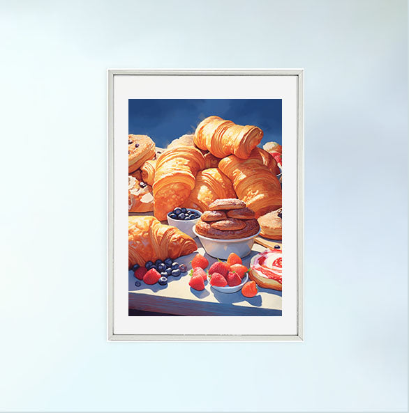 パスタのアートポスター銀フレームあり