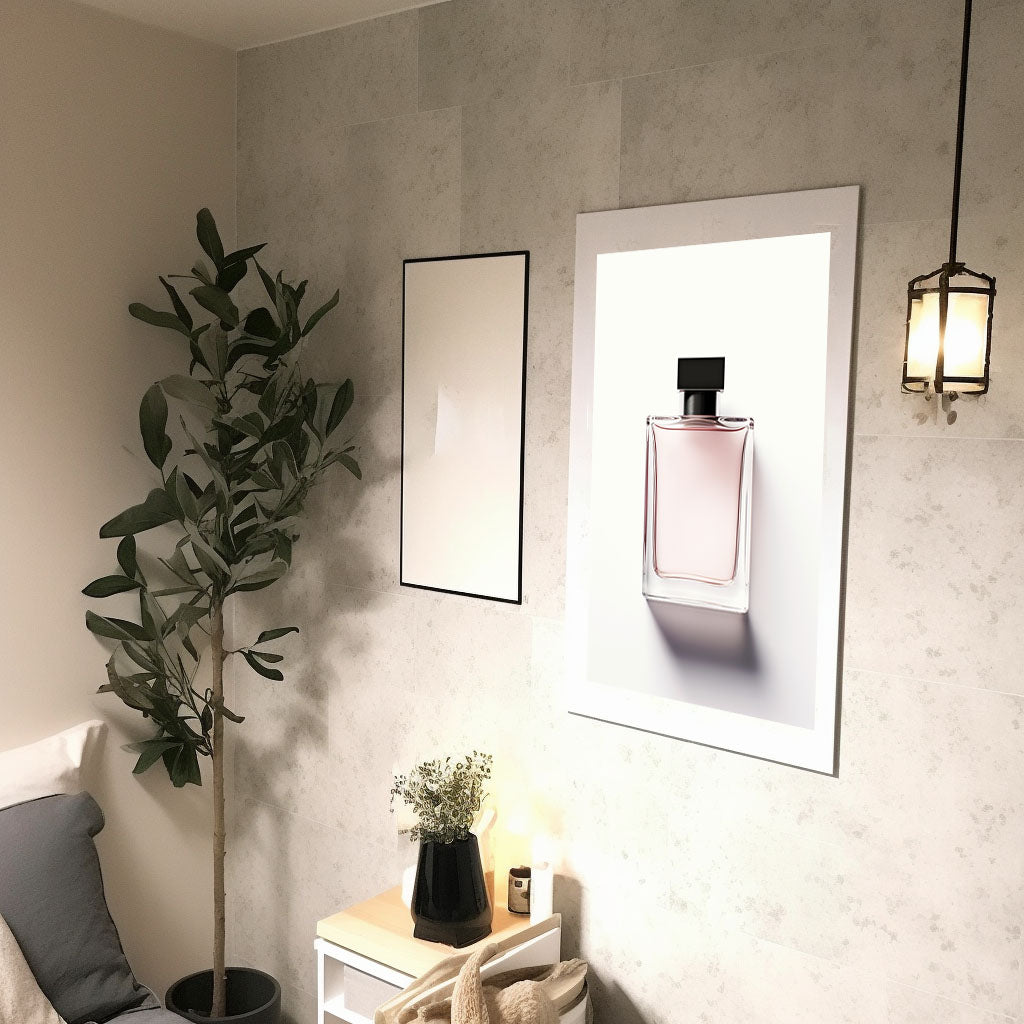 香水のアートポスター:perfume_4ad1 / 北欧_ポップ_日用品・ライフスタイル__のポスター画像廊下に設置したイメージ