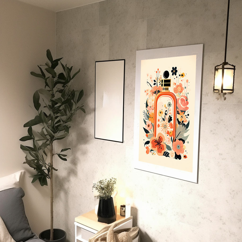 香水のアートポスター:perfume_f025 / 北欧_ポップ_日用品・ライフスタイル__のポスター画像廊下に設置したイメージ