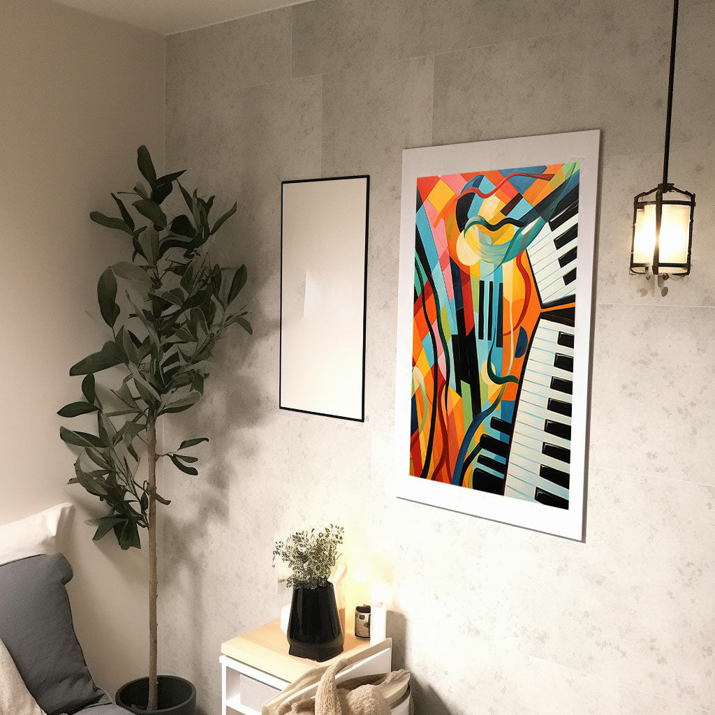 ピアノのアートポスター廊下配置イメージ