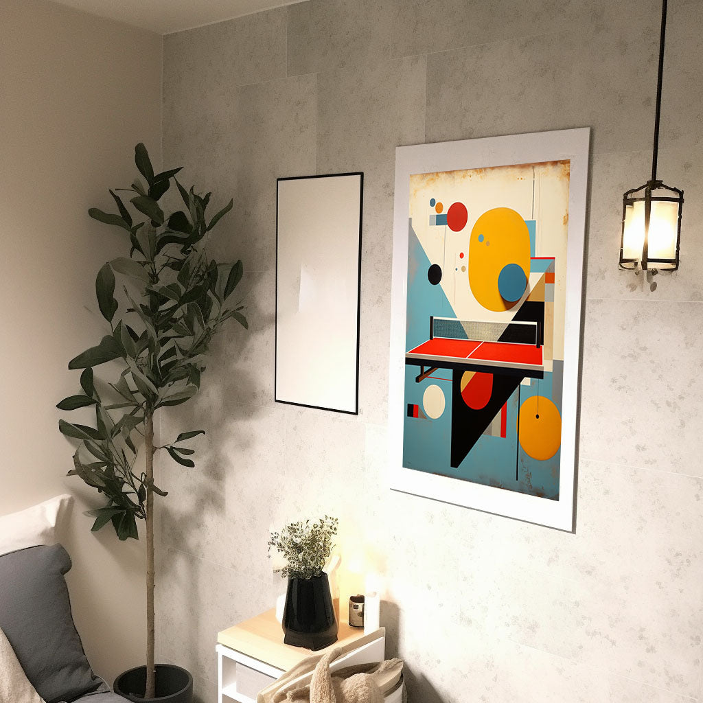 卓球のアートポスター廊下配置イメージ