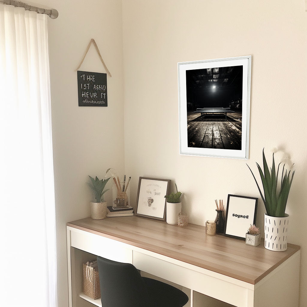 卓球のアートポスター机配置イメージ