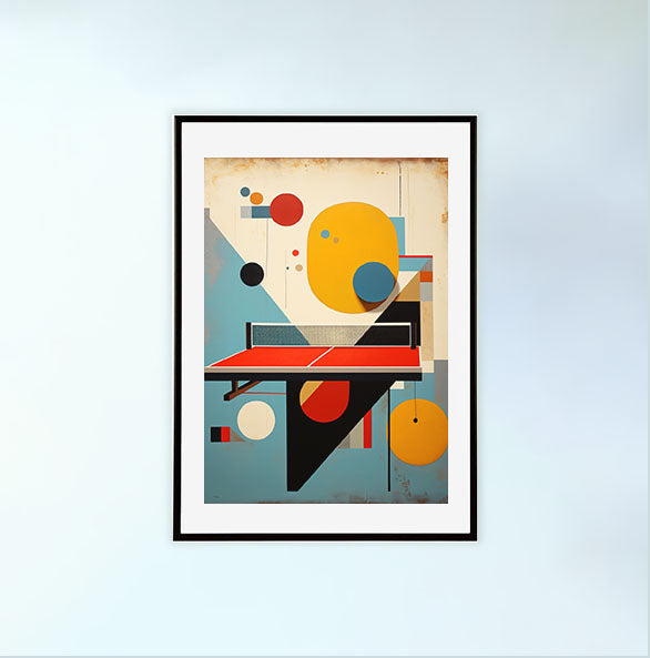 卓球のアートポスター:pingpong_12c8 / 北欧_スポーツ・フィットネス__のポスター画像黒色のフレームイメージ