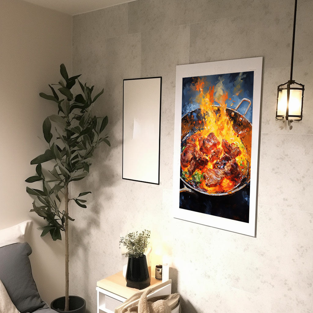 ピザのアートポスター廊下配置イメージ