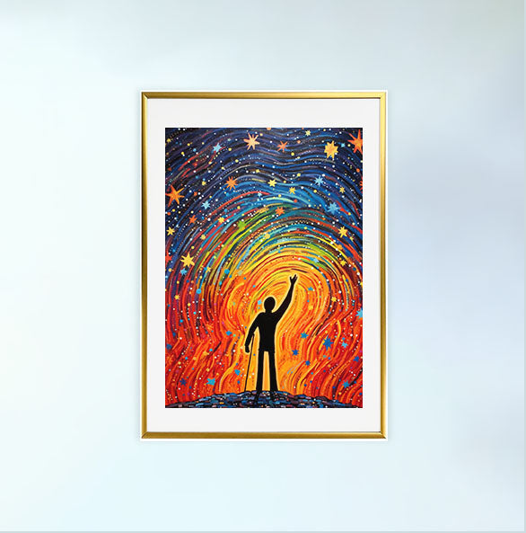 プラネタリウムのアートポスター金フレームあり