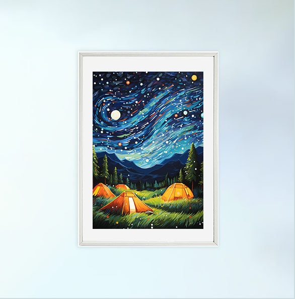 プラネタリウムのアートポスター白フレームあり