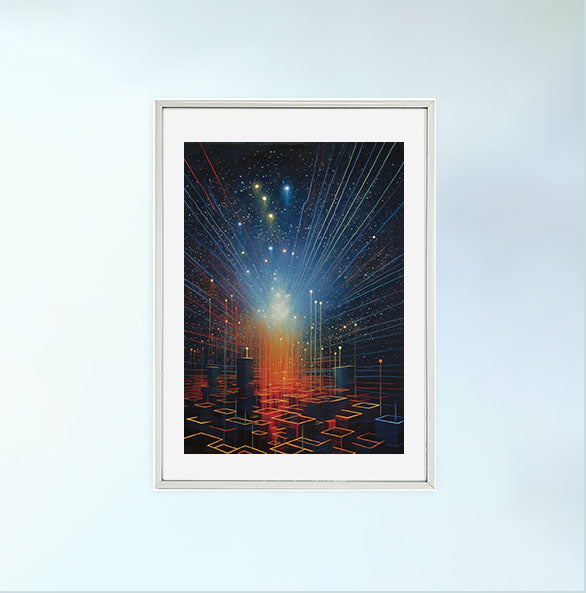 プラネタリウムのアートポスター銀フレームあり