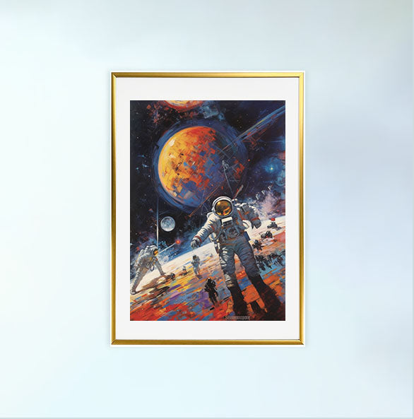 プラネタリウムのアートポスター金フレームあり