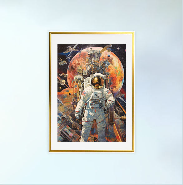 プラネタリウムのアートポスター金フレームあり