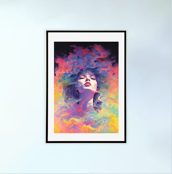 サイケデリックのアートポスター黒フレームあり