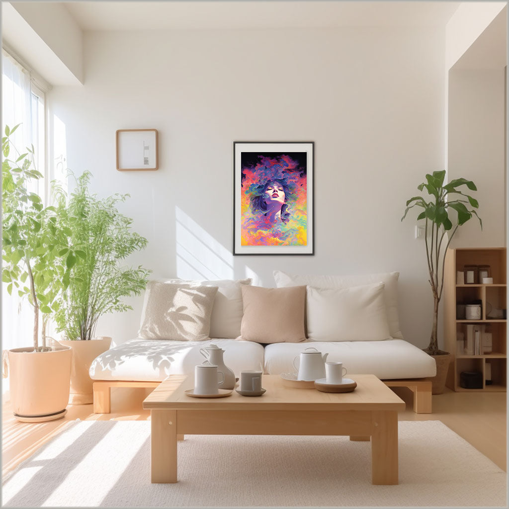 サイケデリックのアートポスターリビング配置イメージ