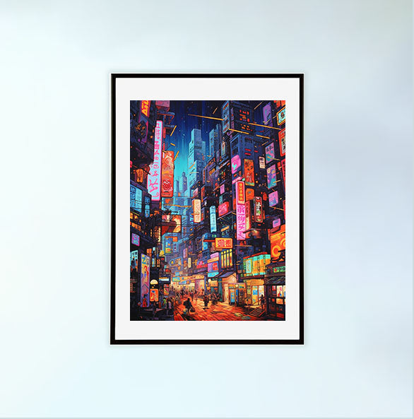 サイケデリックのアートポスター黒フレームあり