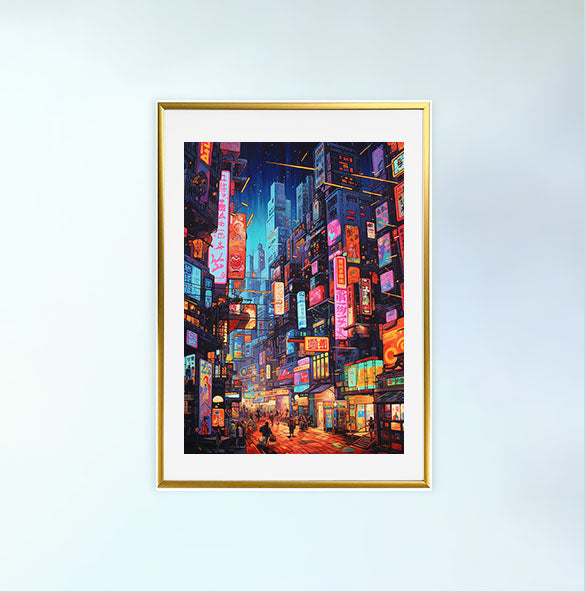 サイケデリックのアートポスター金フレームあり