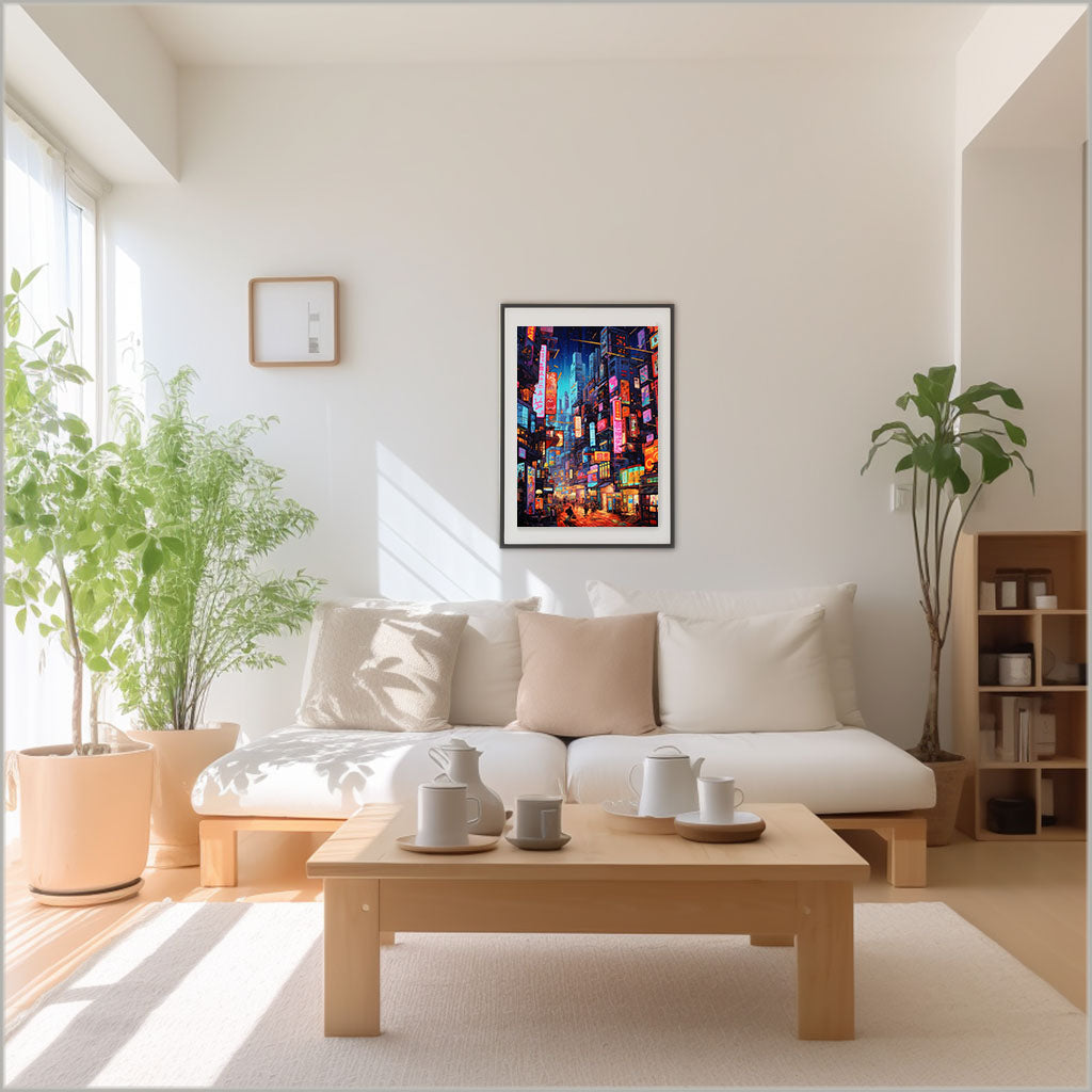 サイケデリックのアートポスターリビング配置イメージ