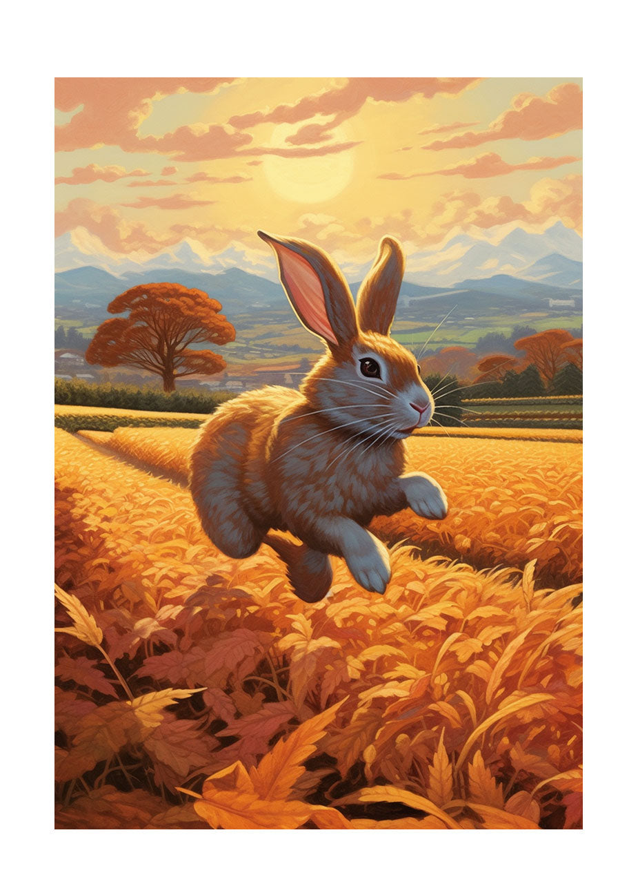 ウサギのアートポスター原画のみ