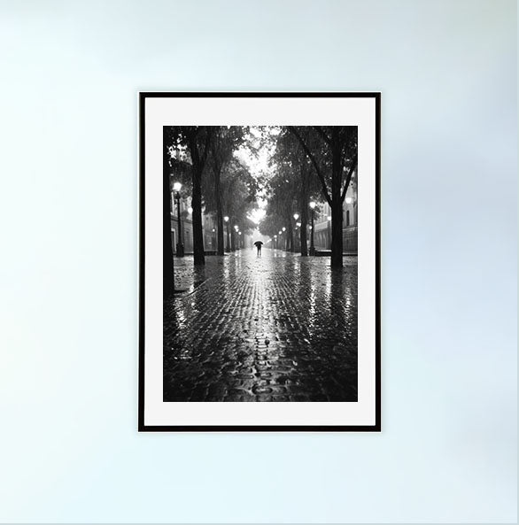雨のアートポスター黒フレームあり