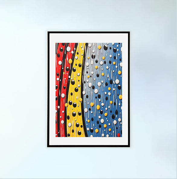 雨のアートポスター黒フレームあり