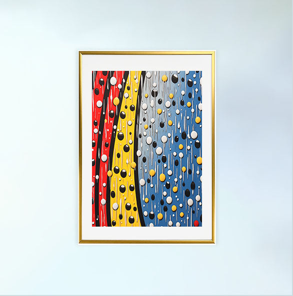 雨のアートポスター金フレームあり