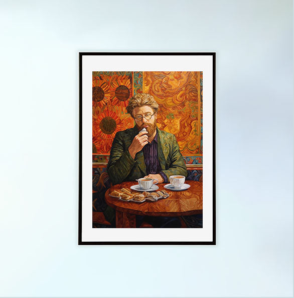 雨のアートポスター黒フレームあり