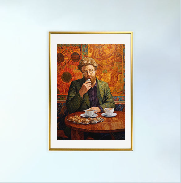 雨のアートポスター金フレームあり