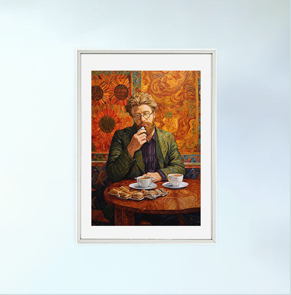 雨のアートポスター銀フレームあり