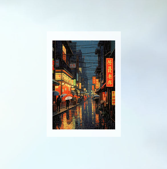 雨のアートポスター原画のみ設置イメージ