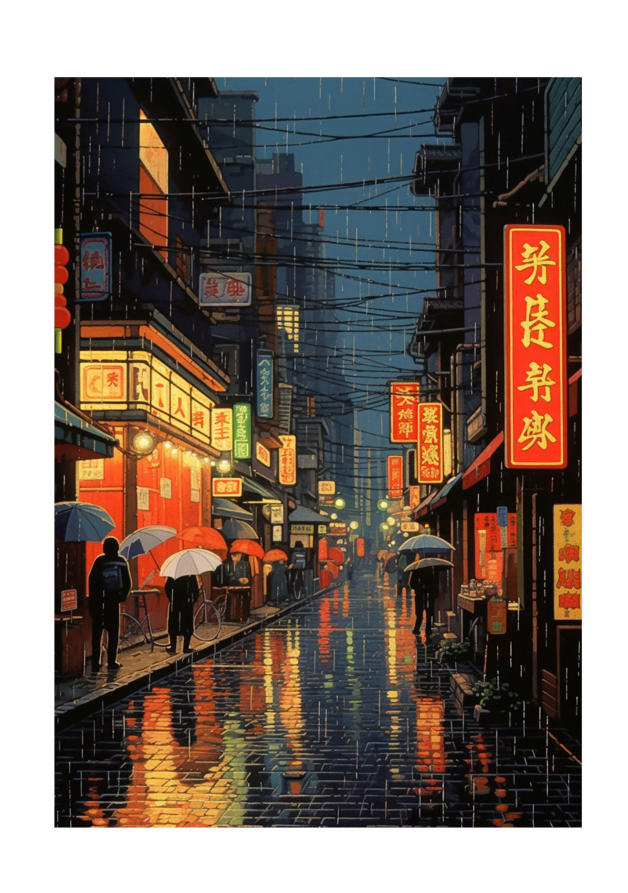 雨のアートポスター原画のみ