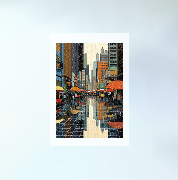 雨のアートポスター原画のみ設置イメージ