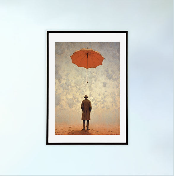 雨のアートポスター黒フレームあり