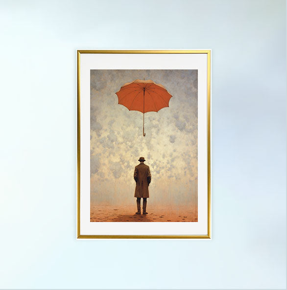 雨のアートポスター金フレームあり