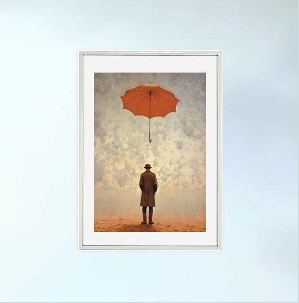 雨のアートポスター銀フレームあり